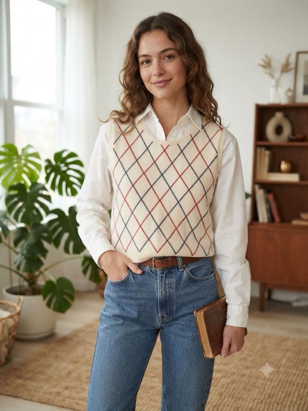 Vintage Tommy Hilfiger Argyle Sweater Vest Size L